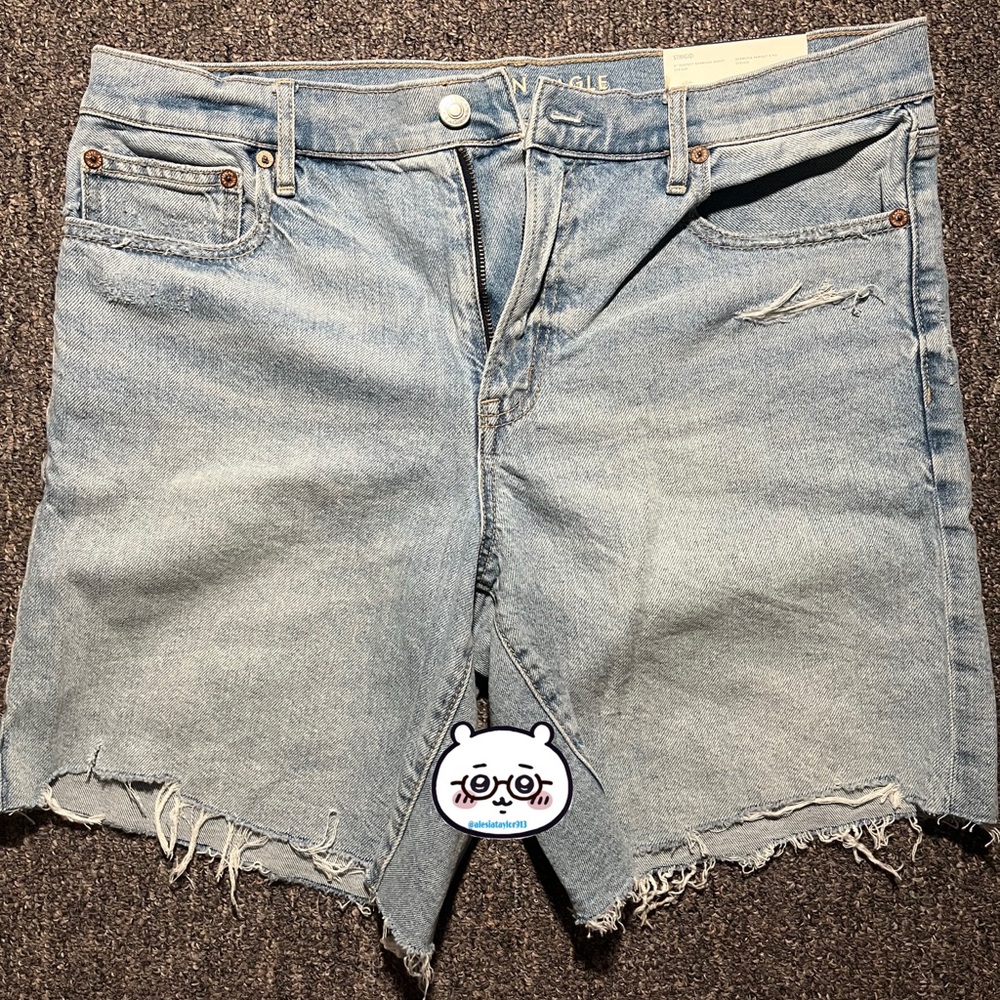 American Eagle Outfitters Blue Jean Shorts Distressed Cut-Off